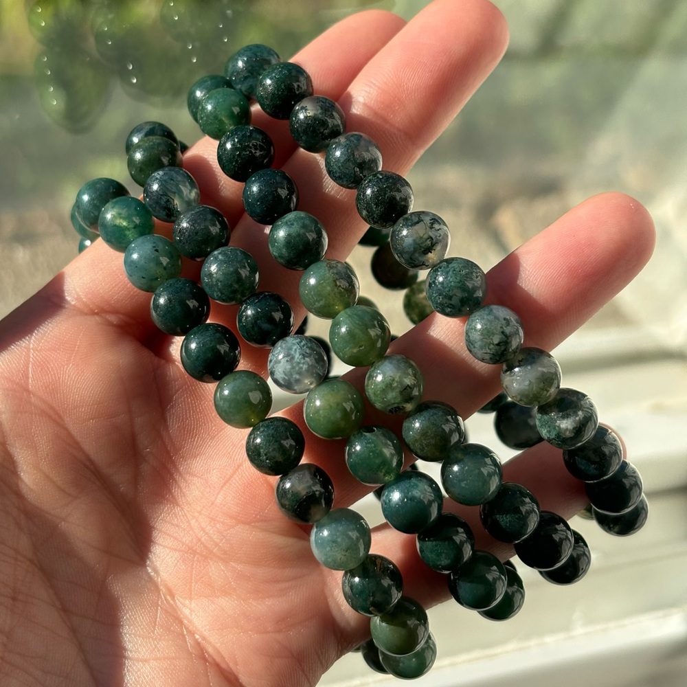 Dark Moss Agate Bracelets